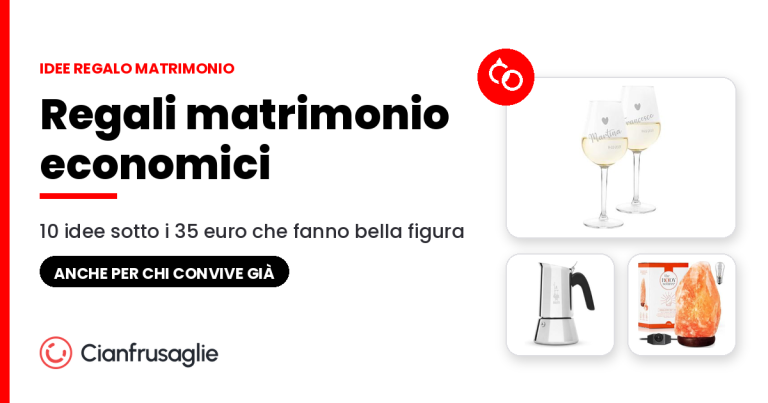 Regali matrimonio economici: calici personalizzati, moka in acciaio e lampada di sale, tre idee low cost per gli sposi